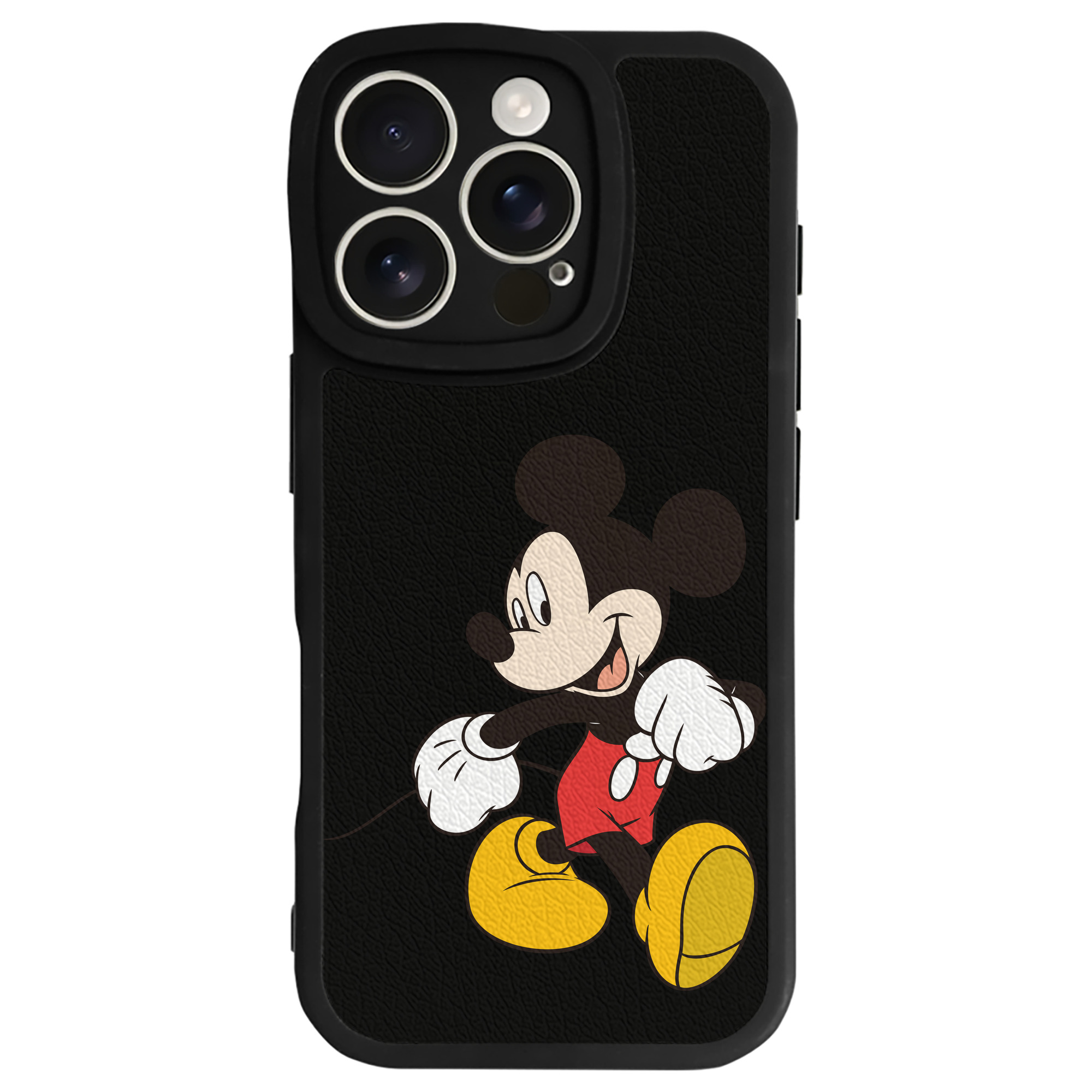 （画像用） ミッキーマウス Mickey Mouse 【iPhone 16シリーズ対応】シリコンスマホケース（レザー調） 材質：シリコン